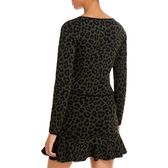 Aqua Womens Animal Print Jacquard Pullover Top Size Small - Picture 2 of 4